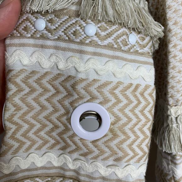 Dodo Bar Or Yehuda Tassel Embellished Jacket Tan Women’s Medium - Picture 10 of 16